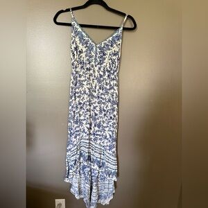 Blue & White Floral Maxi Dress